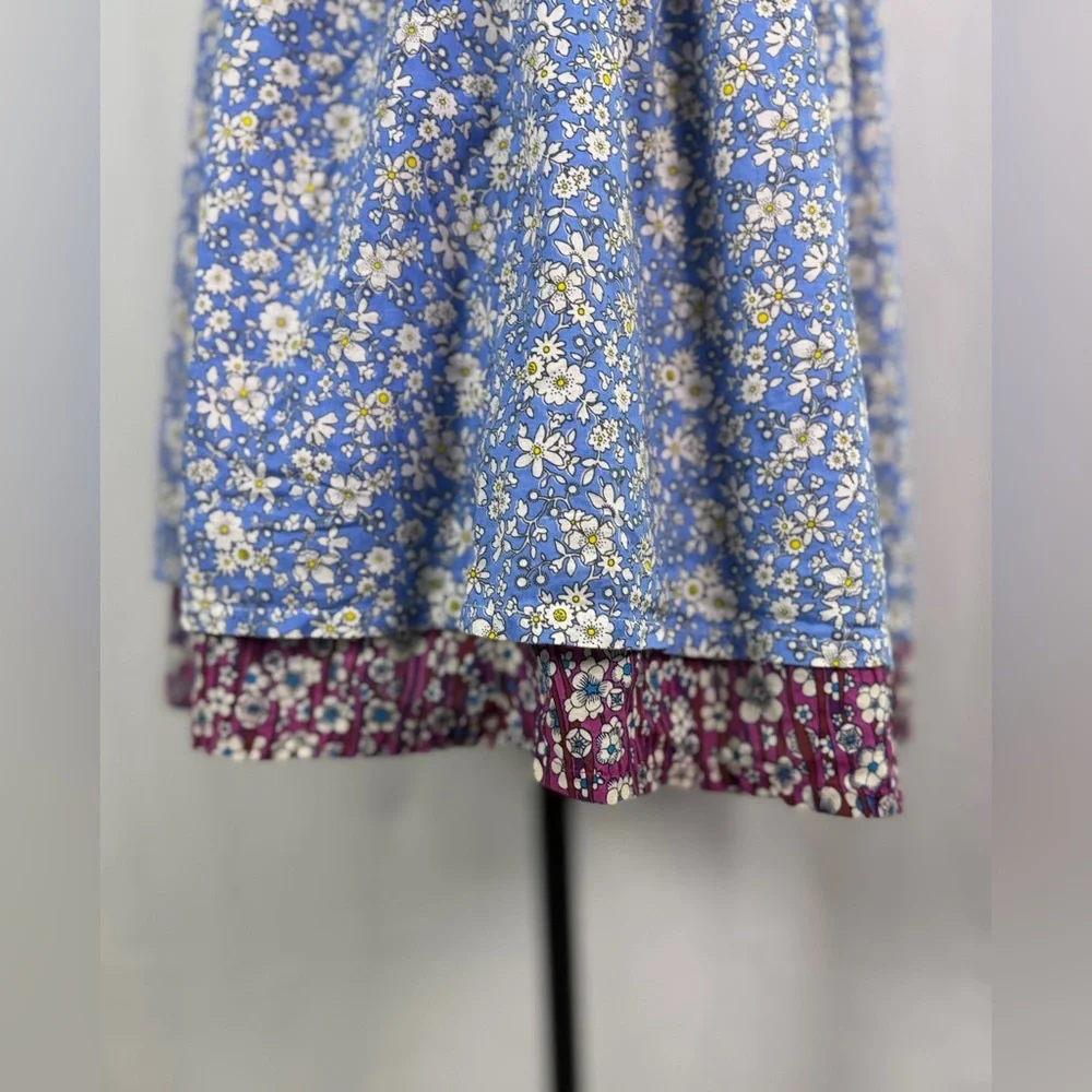 Liberty of London for Target Blue&Pink Floral Babydoll Top Lace detail size XL - Picture 8 of 15
